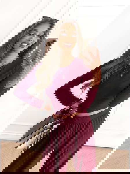 Bordowy komplet bluzka i... 2