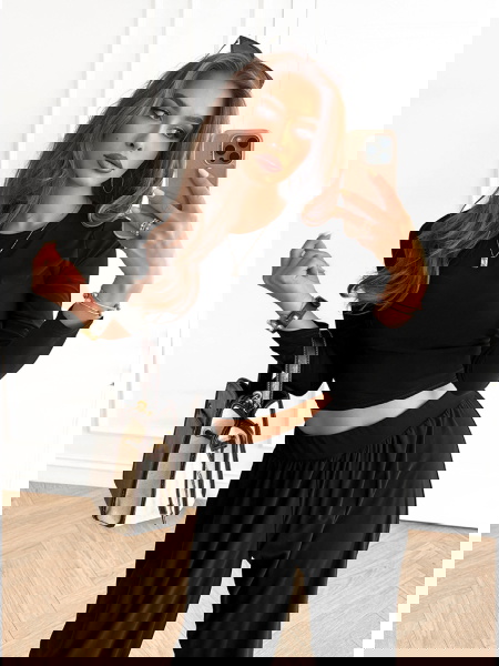 Czarny komplet bluzka i... 2