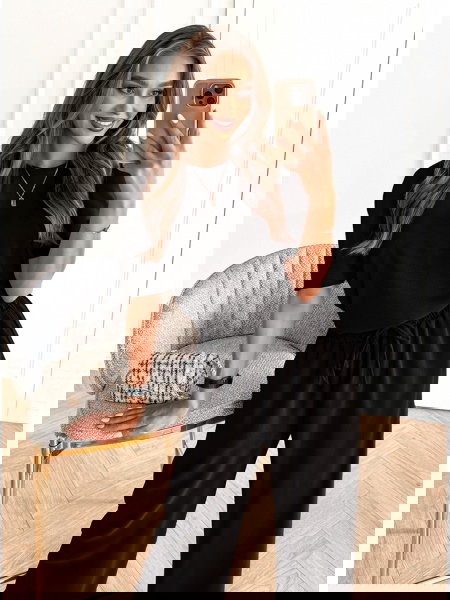 Czarny komplet bluzka i... 2