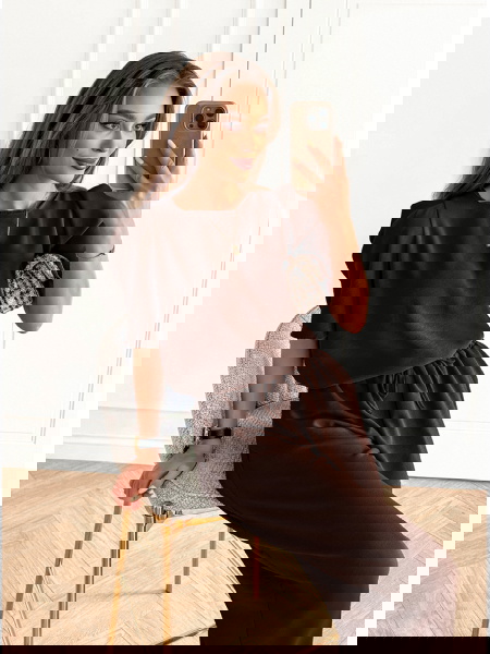 Czekoladowy komplet bluzka...