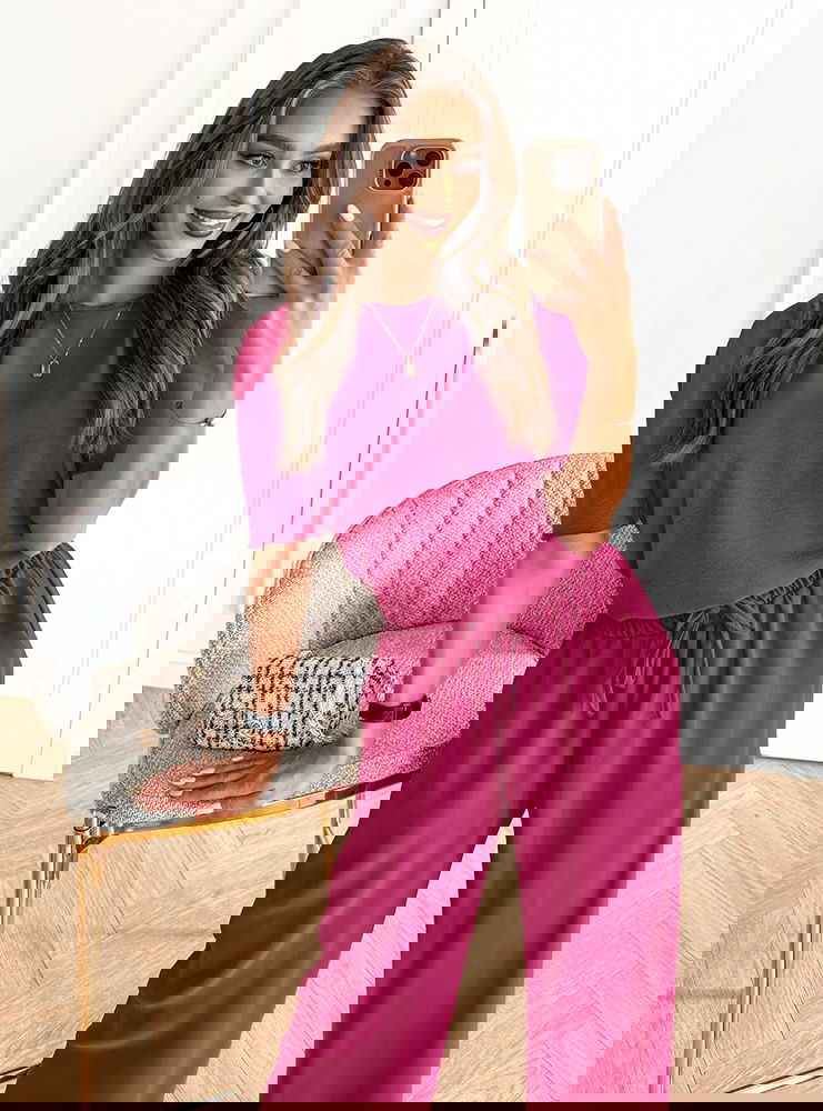 Komplet bluzka i szerokie spodnie z...