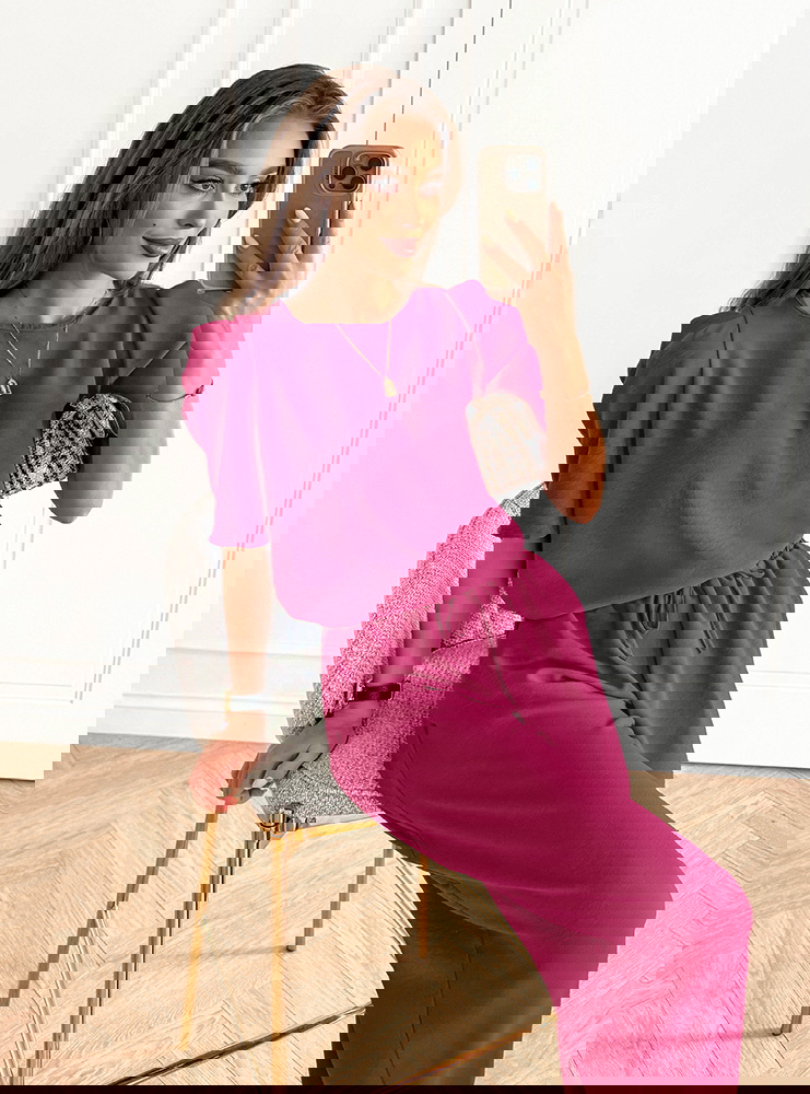 Komplet bluzka i szerokie spodnie z...