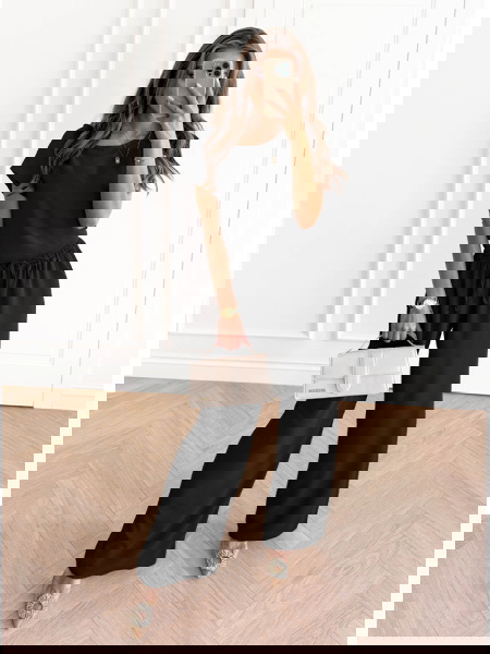 Czarny komplet bluzka z...