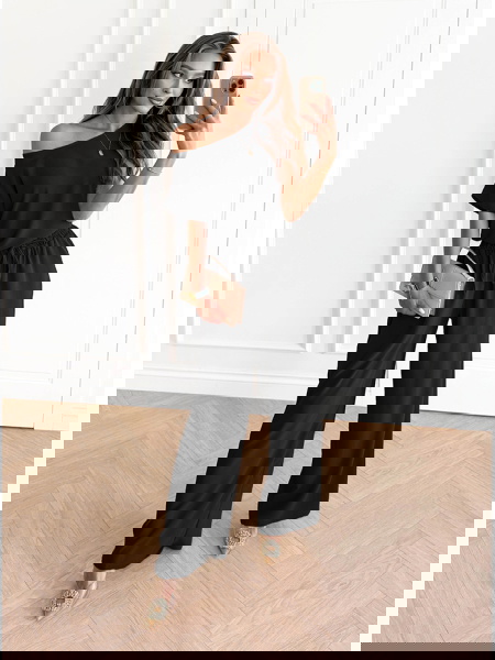 Czarny komplet bluzka z... 2