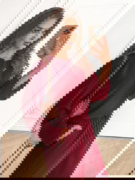 Bordowy komplet bluzka i... 2