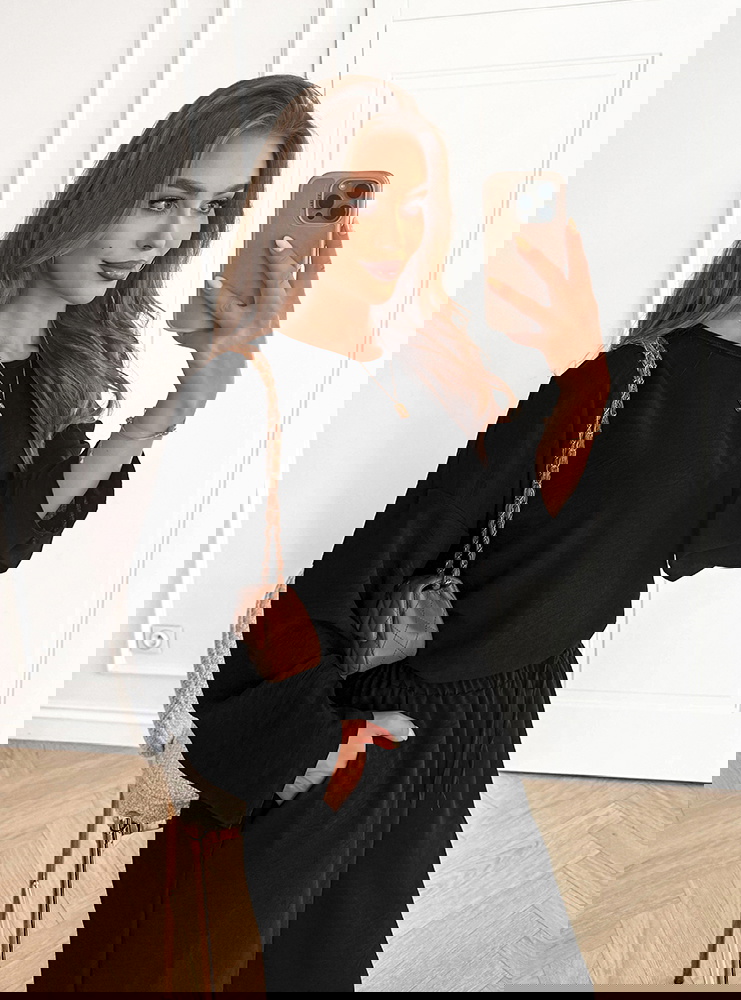 Czarny komplet bluzka i spodnie Zimmia