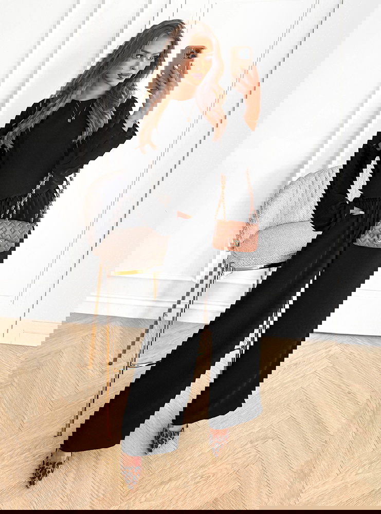 Czarny komplet bluzka i spodnie Zimmia