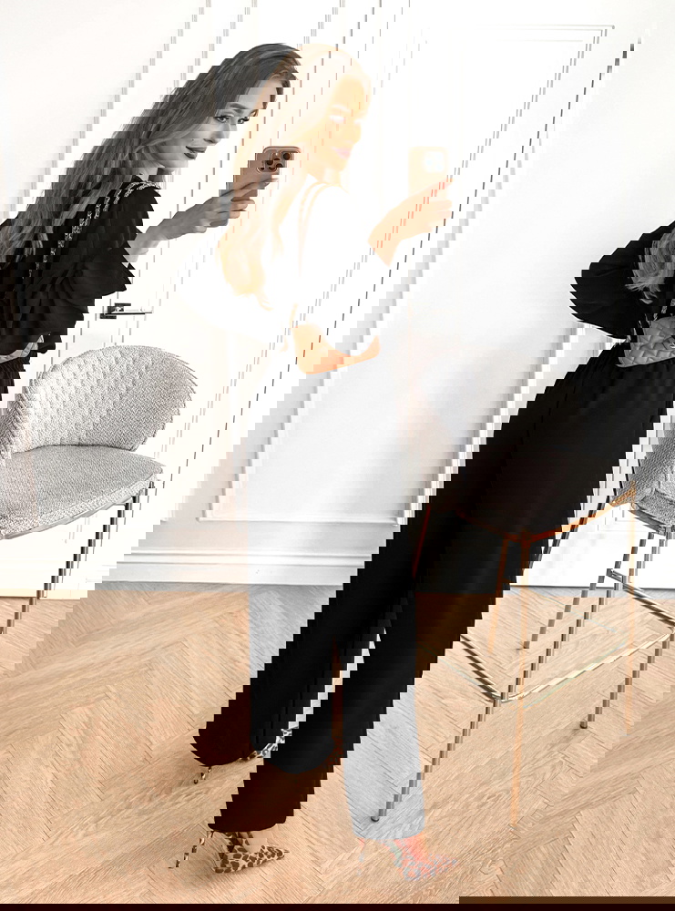 Czarny komplet bluzka i spodnie Zimmia