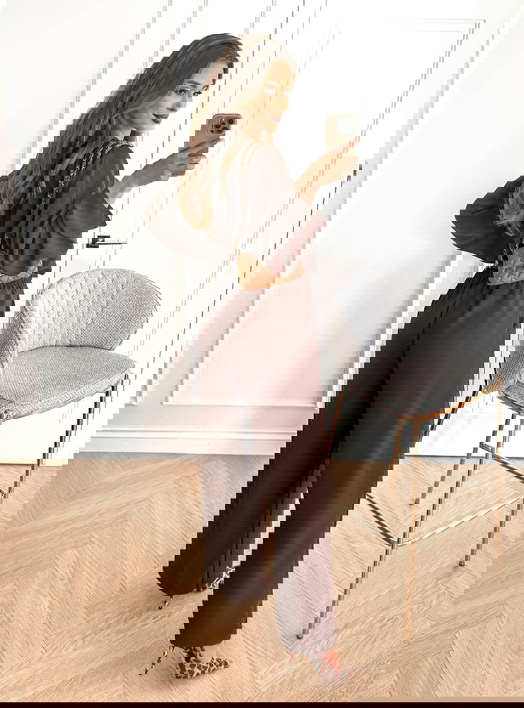 Czekoladowy komplet bluzka i spodnie...