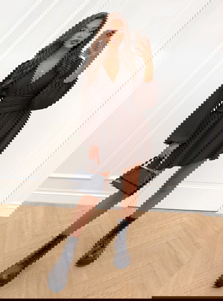 Czekoladowy kombinezon jak sukienka z...