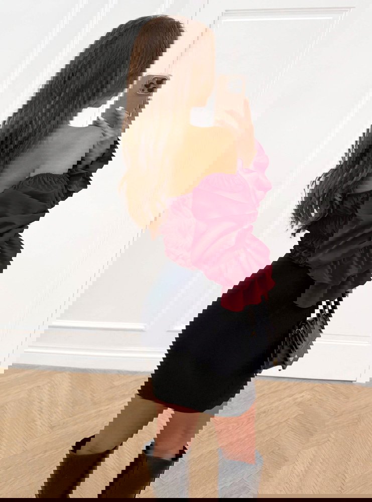 Bordowa bluzka typu hiszpanka Rebevra