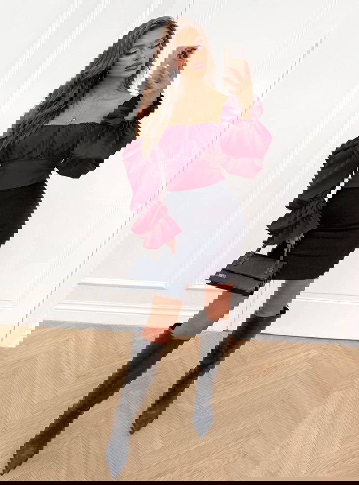 Bordowa bluzka typu hiszpanka Rebevra