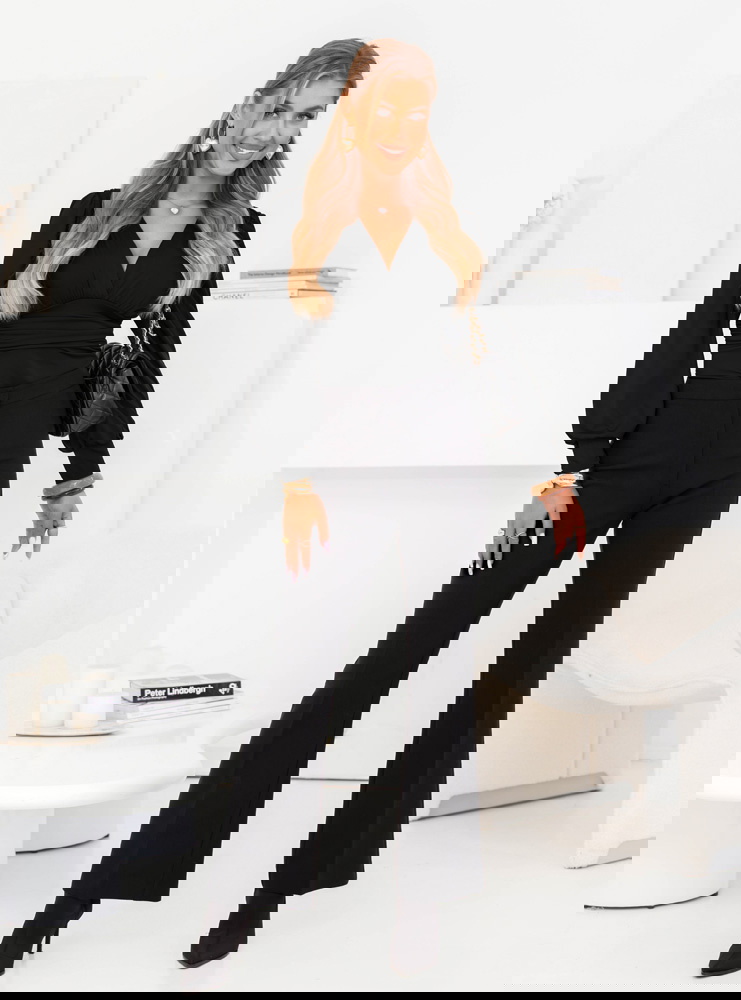 Czarne body z długim rękawem Sadiraa