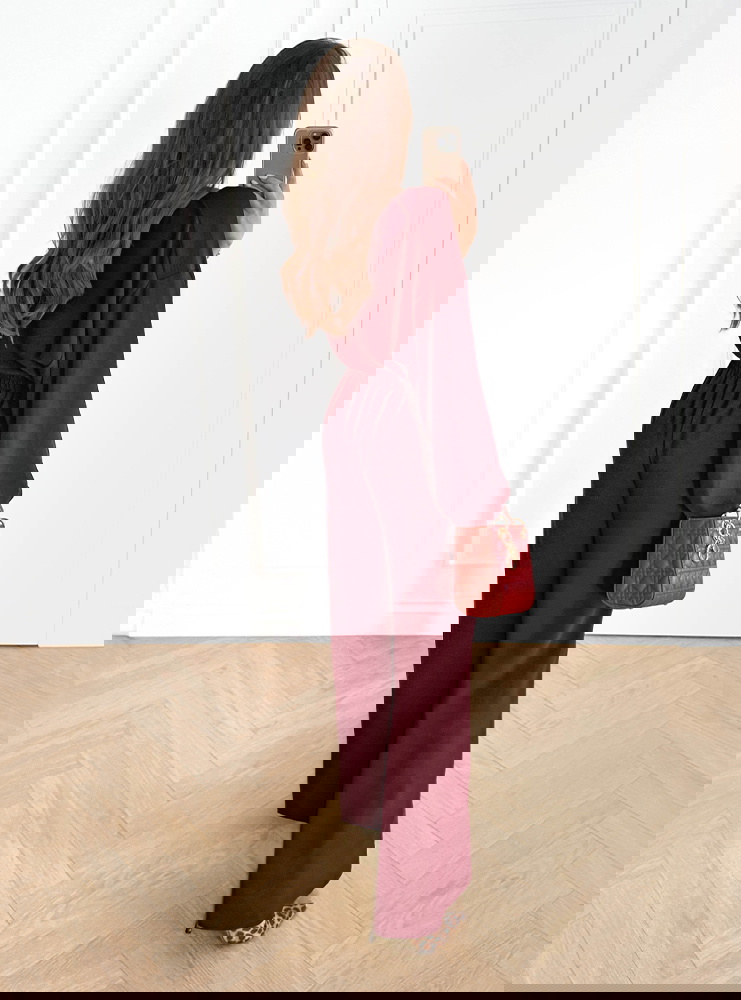 Bordowy komplet koszulka i spodnie...