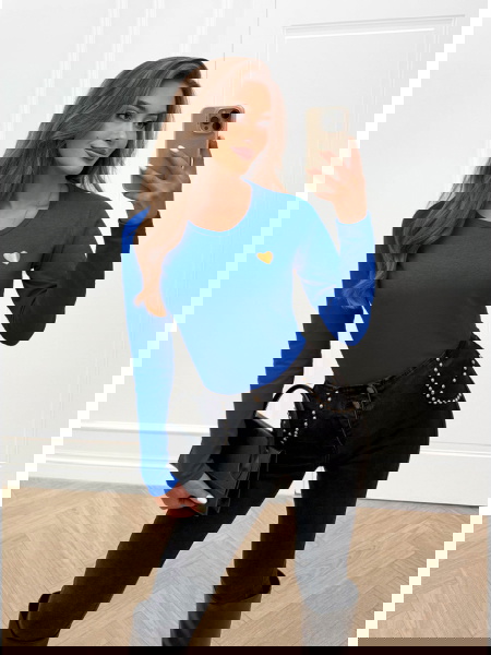 Chabrowa koszulka na długi...