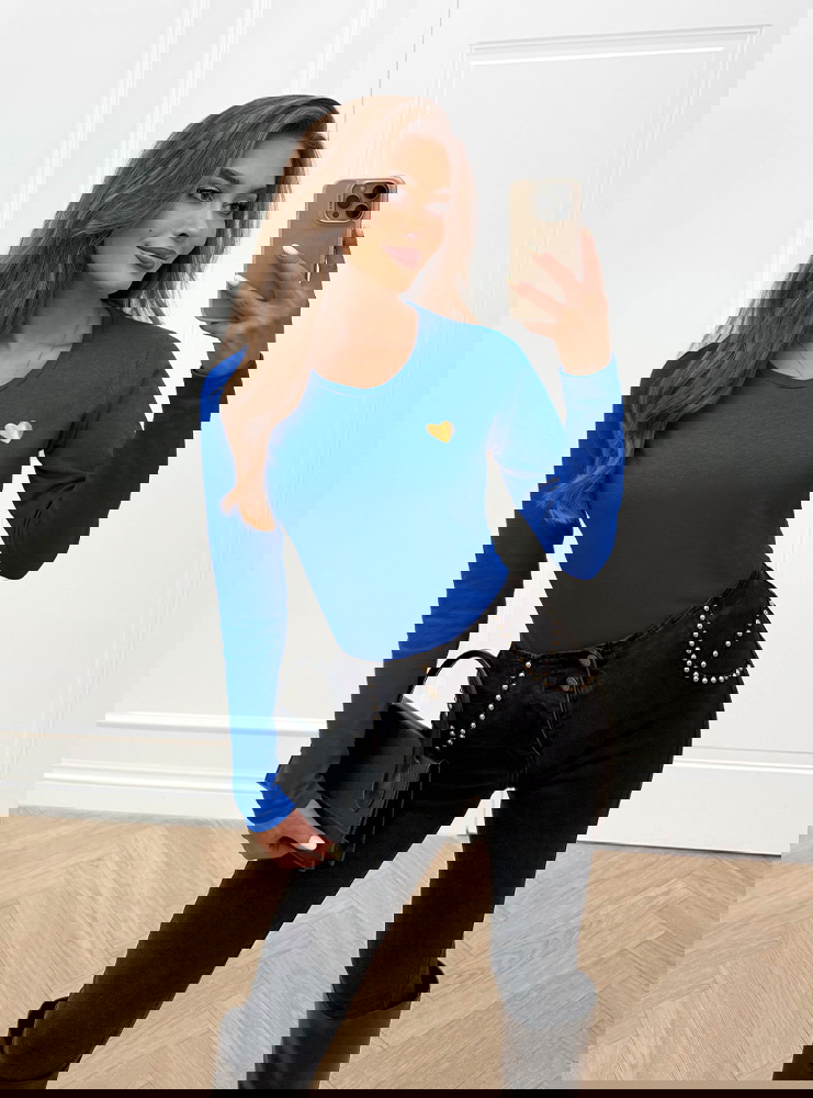 Chabrowa koszulka na długi rękaw z...