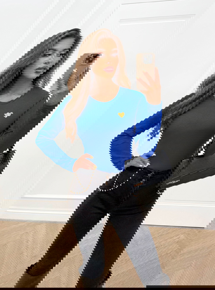 Chabrowa koszulka na długi rękaw z...