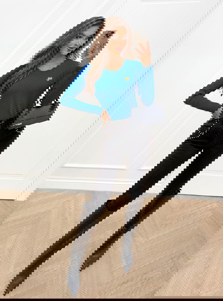 Chabrowa koszulka na długi rękaw z...