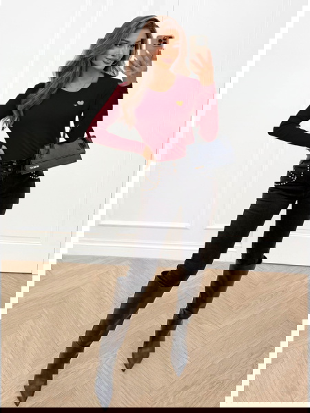 Bordowa koszulka na długi... 2