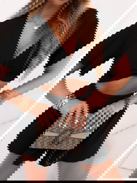 Czarny komplet prążkowany... 2