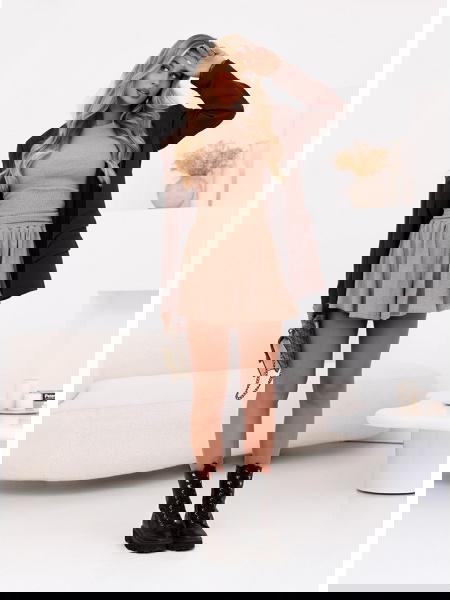 Beżowy komplet prążkowany...