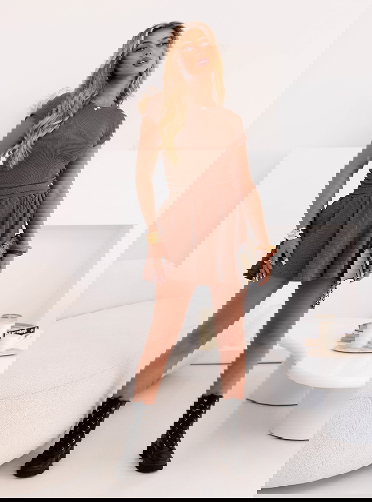 Komplet prążkowany bluzka i spodenki...