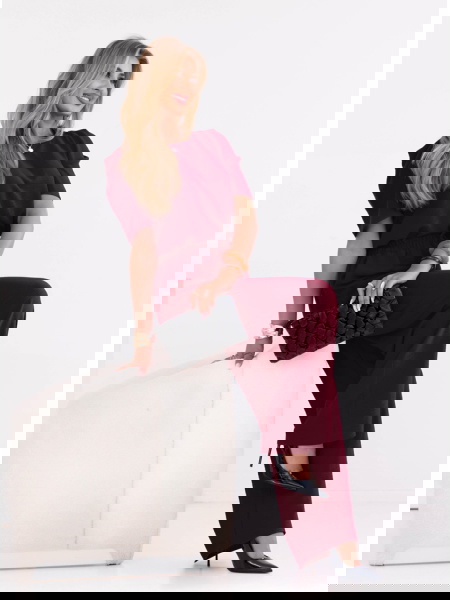 Bordowy komplet bluzka i...