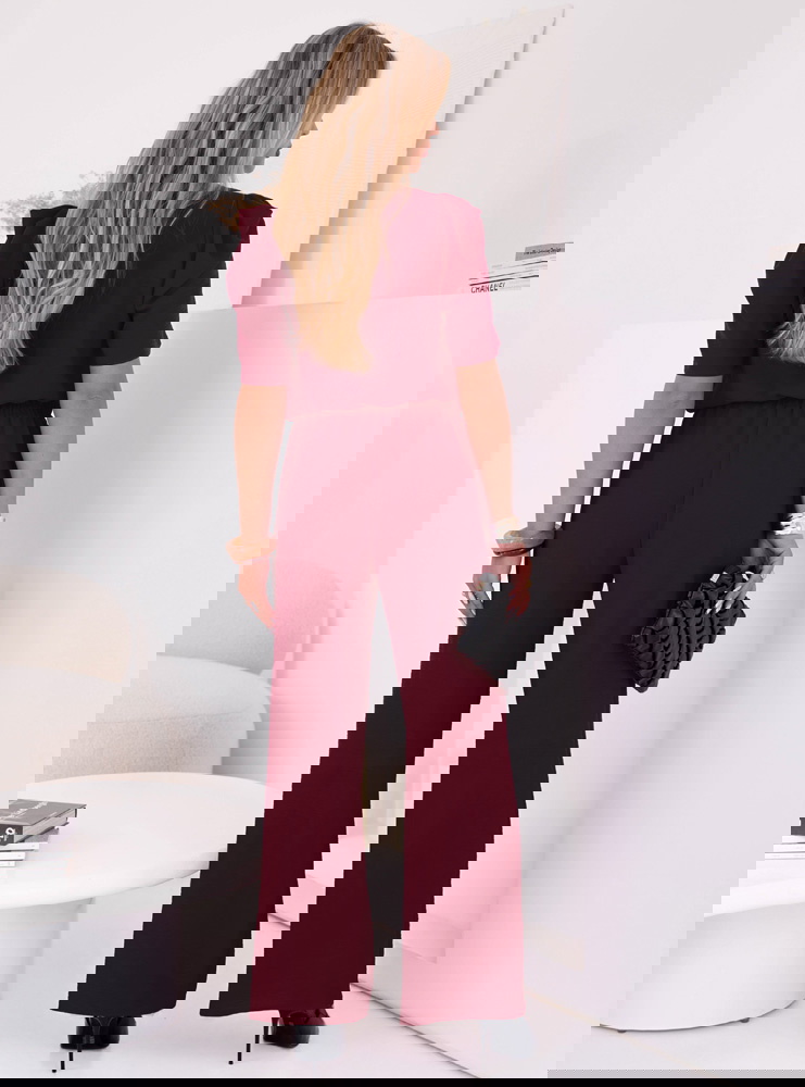 Bordowy komplet bluzka i szerokie...