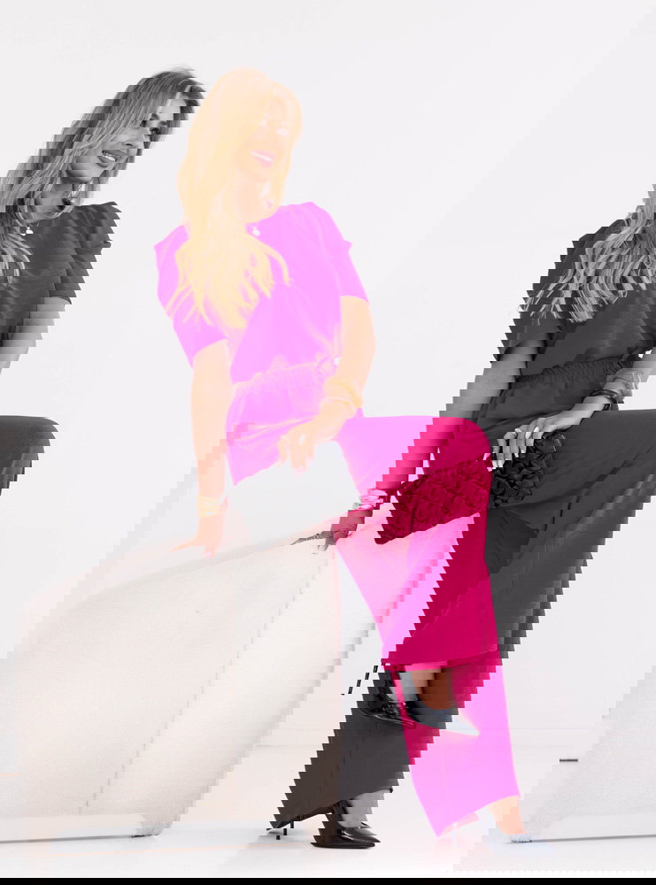 Komplet bluzka i szerokie spodnie z...