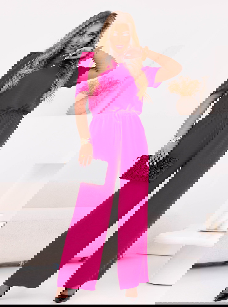 Komplet bluzka i szerokie spodnie z...