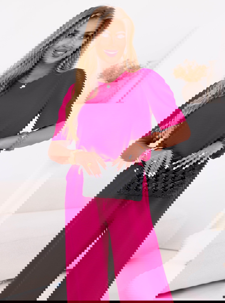 Komplet bluzka i szerokie spodnie z...