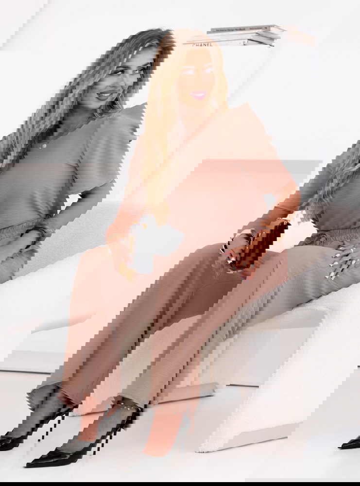 Komplet bluzka i szerokie spodnie z...