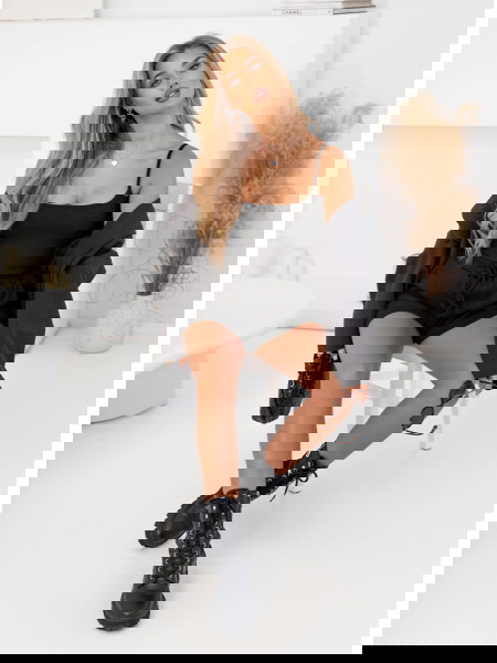 Czarny prążkowany komplet... 2