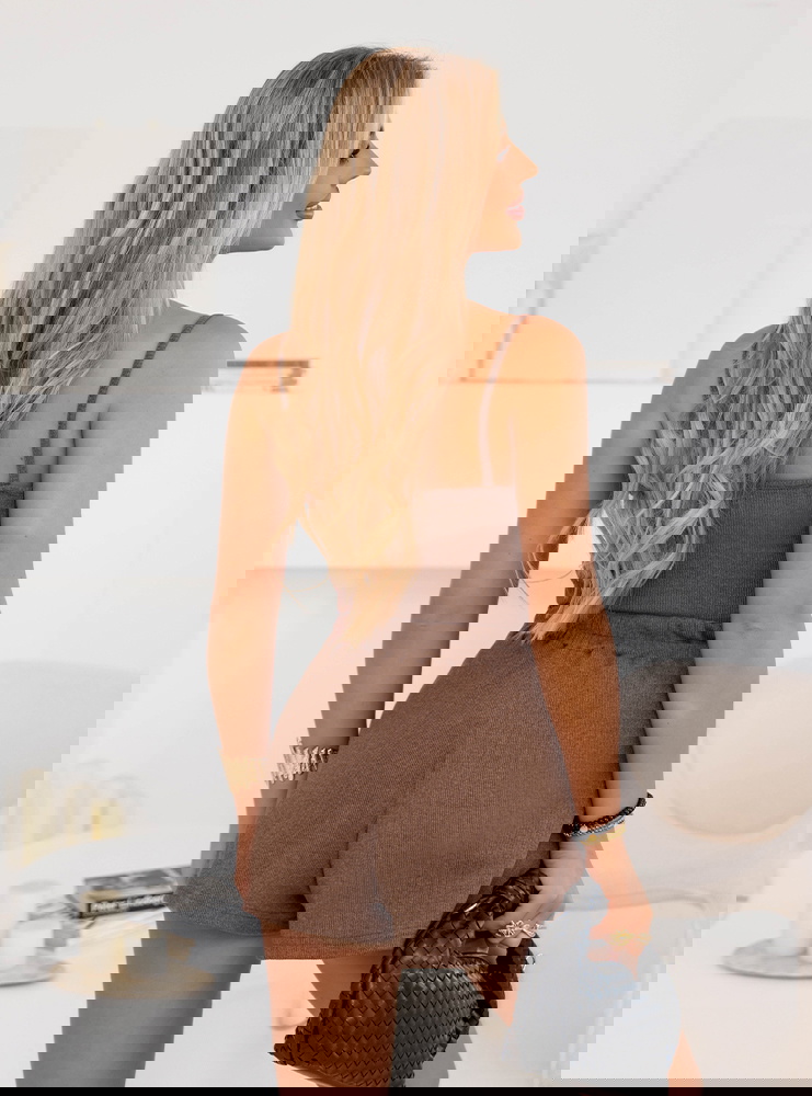 Prążkowany komplet bluzka na...