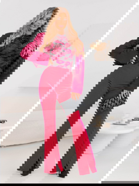 Malinowe spodnie typu... 2