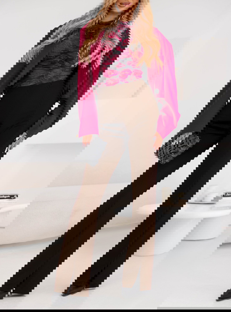 Czekoladowe spodnie typu dzwony z...