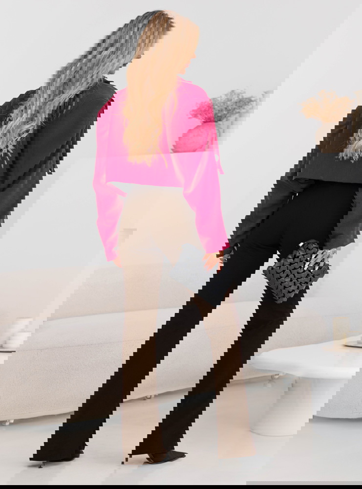 Czekoladowe spodnie typu dzwony z...