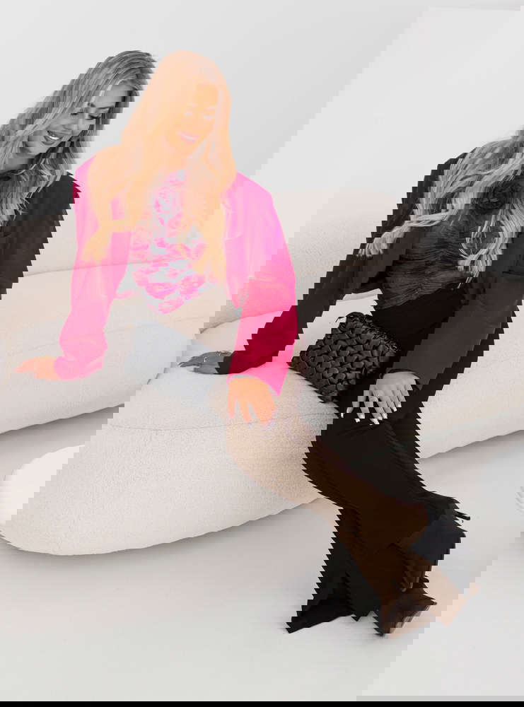 Czekoladowe spodnie typu dzwony z...