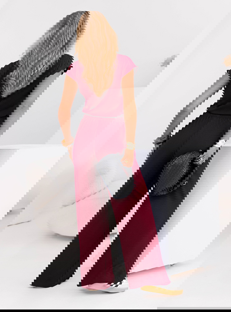 Bordowy komplet bluzka z krótkim...