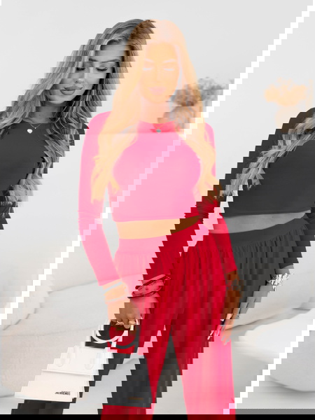 Malinowy komplet bluzka i... 2