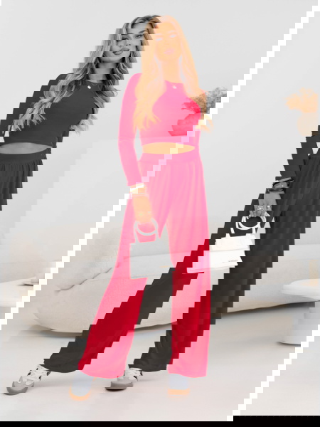 Malinowy komplet bluzka i...