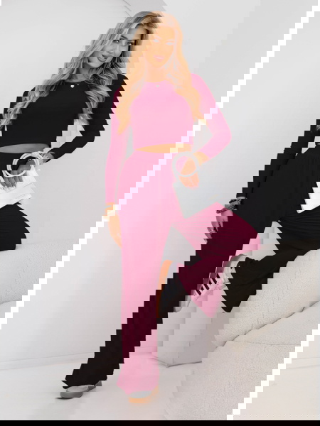 Bordowy komplet bluzka i... 2