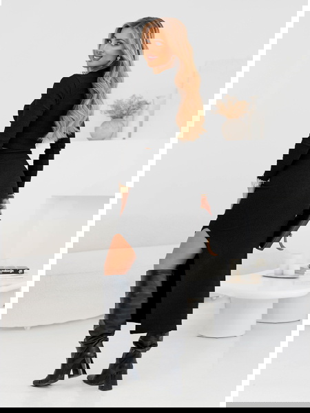 Czarny prążkowany komplet... 2