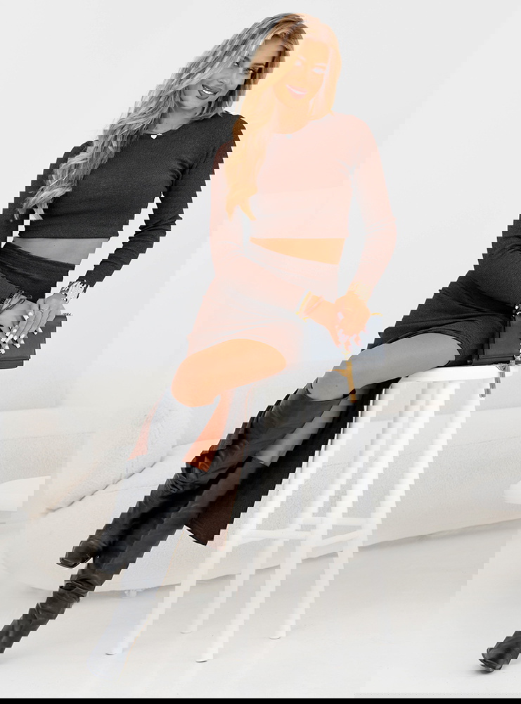 Czekoladowy prążkowany komplet...