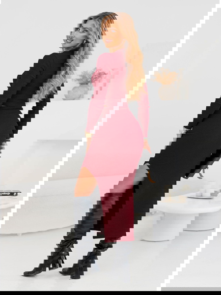 Bordowy prążkowany komplet... 2