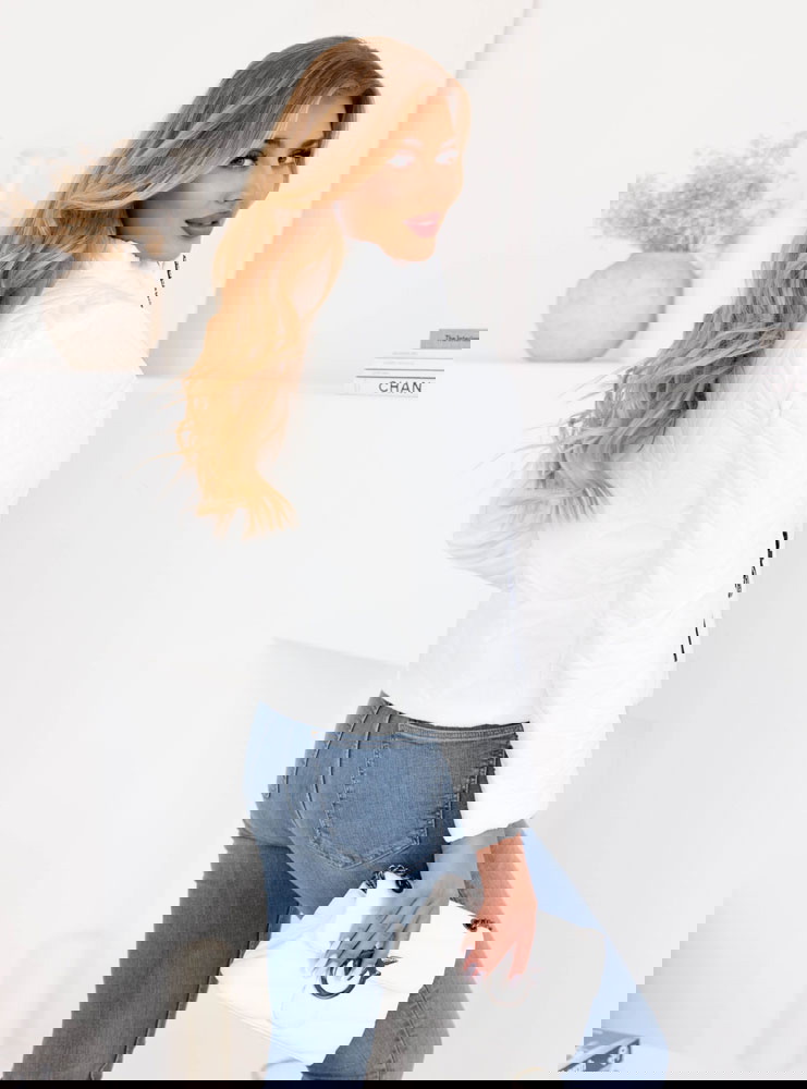 Biała pikowana kurtka Meropi