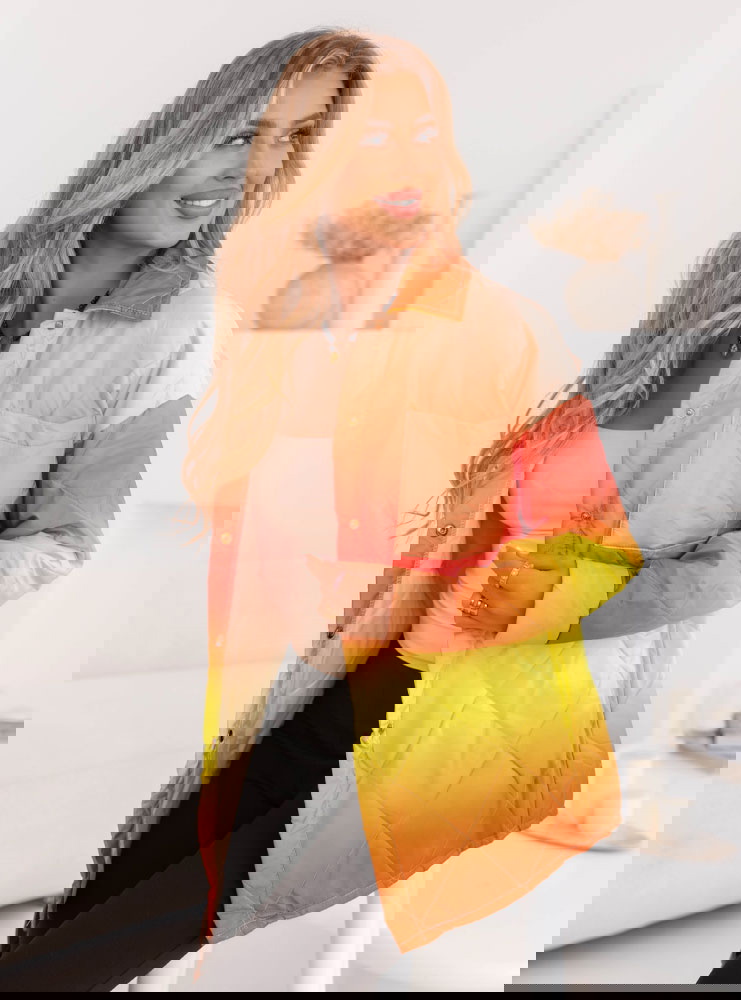 Kolorowa pikowana kurtka Rypsyma -...