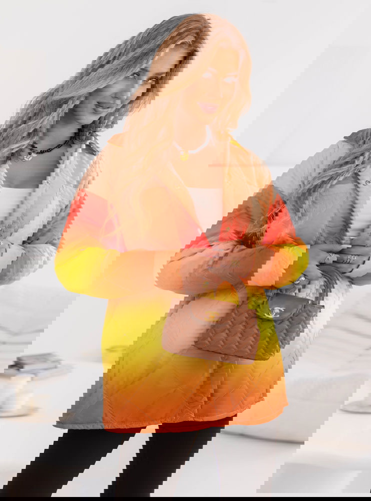 Kolorowa pikowana kurtka Rypsyma -...