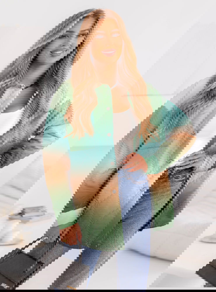 Kolorowa pikowana kurtka Rypsyma -...