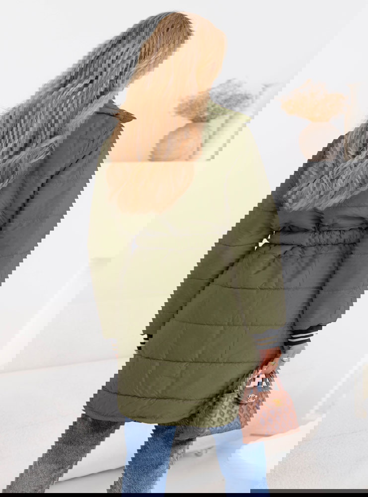 Pikowany płaszcz z paskiem Souleah -...